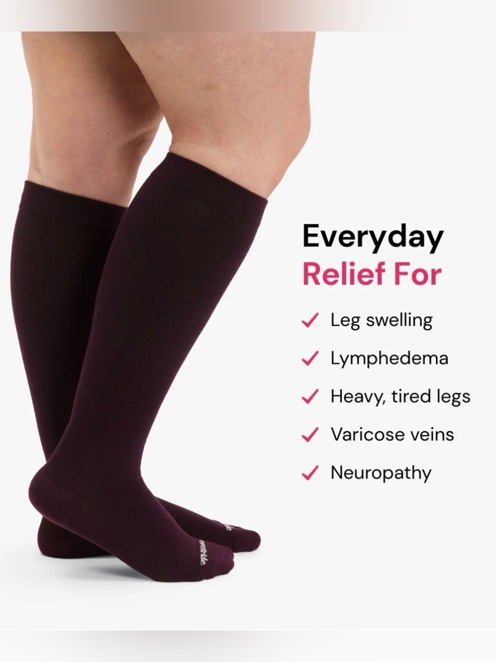 Everstride Bamboo Wide Compression Socks | XL | Navy Blue - Picture 6 of 9